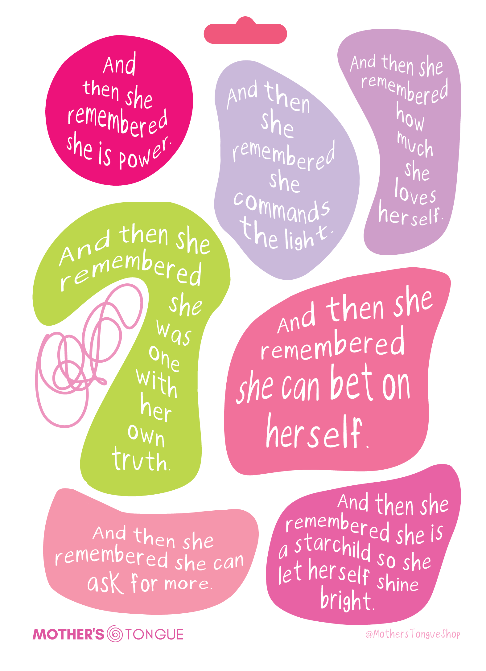 And Then She Remembered Sticker Sheet